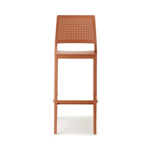 Stackable Bar <b>Stool</b> in Technopolymer with Backrest and Footrest, <b>Seat</b> Height 75 cm, for Outdoor Terrace Bar Cafe Made in Italy - Product Image 6