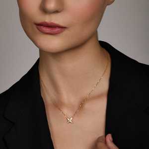 92.5 Silver Necklace 191327 Religious Cross Pattern Channel Setting Gold Rhodium Plated Diamond Pearl Main Trendy for Weddings - Product Image 3