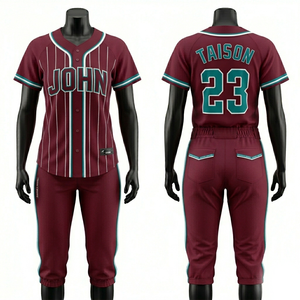 Uniforme de Béisbol Premium de Poliéster de 180 GSM, Azul Cielo con Ribete Rojo, Diseño de Paneles, Impresión por Sublimación, Logotipo Personalizado, Conjunto para Equipo - Product Image 4