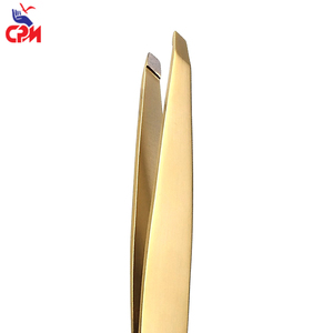 Pinzas de Cejas de Lujo con Punta Inclinada Dorada, Herramienta de Belleza para Depilación de Precisión, para Cuidado Profesional - Product Image 3