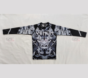 เสื้อรัดกล้ามเนื้อสำหรับศิลปะการต่อสู้ แบบสั่งทำพิเศษ คุณภาพสูง พิมพ์ลายด้วยความร้อน UPF50+ ผ้ายืดสแปนเด็กซ์/โพลีเอสเตอร์ แขนยาว ราคาประหยัด - Product Image 4