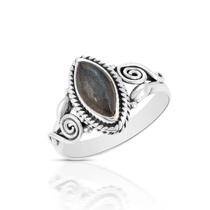 High Quality 925 Sterling Silver <b>Labradorite</b> <b>Ring</b> Romantic Marquise Designer <b>Ring</b> Anniversary Gift Factory Wholesale Price - Product Image 1