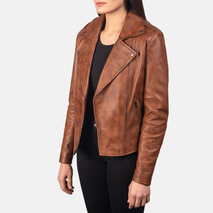 Trendy Spring Genuine Leather Jackets Slim Fit Short Small Leather Coat <b>for</b> <b>Ladies</b> Korean Motorcycle Jacket - Product Image 5