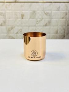 Pot à bougie vide en acier inoxydable de luxe fait à la main avec finition polie en cuivre pour la décoration de la maison de Noël - Product Image 4