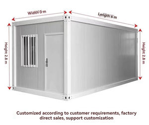 Casa portátil desmontable de 4 dormitorios, contenedor plano prefabricado, a bajo precio - Product Image 3