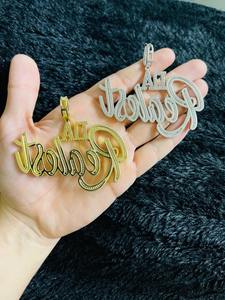 Da Realest Hip Hop pendentif en diamant simulé beau pendentif en argent sterling Moissanite personnalisé avec breloques en alliage plaqué - Product Image 3