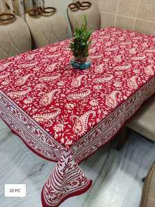 Nappe élégante 100% coton à imprimé floral bloc fait à la main imprimé patrimoine traditionnel Rectangle Artisan Design couverture de Table - Product Image 5