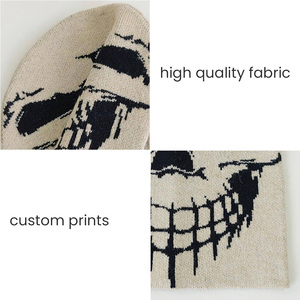 Custom made With Letter Jacquard Knitted Custom Your Logo Cuffed Sports Jacquard Knitted Beanie Fashion Winter jacquard Beanie - Product Image 6