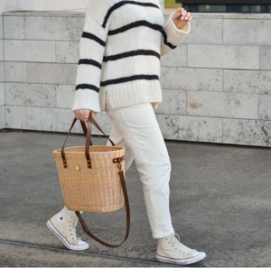 Offre Spéciale grand sac tissé en rotin avec sangles | Sacs en rotin naturel utilisés quotidiennement, marché, pique-nique - Product Image 6