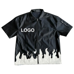 Camisa de piel de cordero Bla hecha a mano Original para hombre, cuero de oveja suave, cierre de cremallera, transpirable, estilo occidental, bordado - Product Image 2