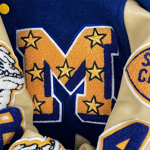 OEM Custom 100%wool Leather Sleeves Patch Chenille Embroidery Varsity <b>Letterman</b> <b>Jacket</b> for Men - Product Image 5