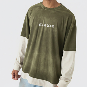เสื้อยืดแขนยาวสไตล์ฮิปฮอปแฟชั่นใหม่ปี 2025 ล้างสีซีดแบบซันเฟด คุณภาพพรีเมียม ผ้าฝ้าย 100% เสื้อยืดแบบสวม - Product Image 1