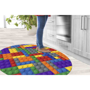 Tapis de construction coloré, tapis imprimé pour salle de jeux, tapis en chenille - Product Image 1