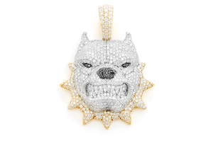 Collier pendentif en or plaqué diamant moissanite 3,00 CTW, style hip-hop, rappeur, glace, personnalisé, clous de pitbull, bijoux fantaisie pour hommes - Product Image 3