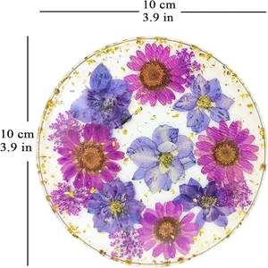 Sous-verre en résine fait main de qualité supérieure avec surface lisse, style bohème, écologique, rond pour la décoration de table moderne - Product Image 4