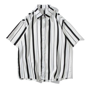 Camisas a rayas de verano para hombres, camisas abotonadas, camisa de manga corta para hombre, camisa vertical de talla grande transpirable - Product Image 6