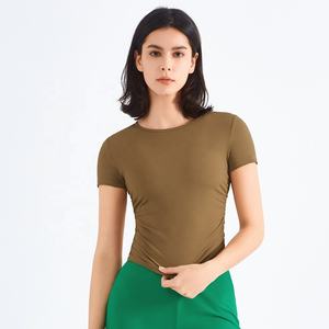 Wholesale custom high quality printing <b>Women</b> Cotton Short Sleeve O-Neck <b>crop</b> <b>top</b> cotton T Shirt - Product Image 1