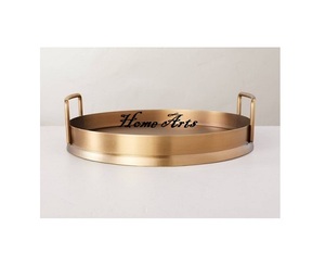 Plateau de service en acier inoxydable et cuir Plateau de service en chocolats couleur argent de qualité supérieure pour les meilleures ventes - Product Image 4