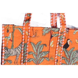 Sac fourre-tout en coton matelassé indien pour femmes sac à bandoulière imprimé élégant pour voyage sacs fourre-tout à la mode - Product Image 5