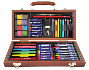 High Quality 90-Piece Wooden Art Set for Kids Back-to-School <strong>Essentials</strong> Colored Pencils Crayons &amp; Small Size Colormate - Product Image 3