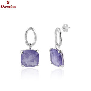 Pendiente de diseño clásico de Plata de Ley 925 superventas, doblete de cuarzo, piedras preciosas, joyería de plata para regalo de compromiso directo - Product Image 5