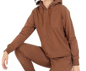 ชุดวอร์มประสิทธิภาพสูงสำหรับผู้หญิงใส่ในฤดูร้อนชุดลำลองผ้ายาวสบายๆดีไซน์ขนแกะสีทึบสไตล์ที่ดีที่สุด - Product Image 2