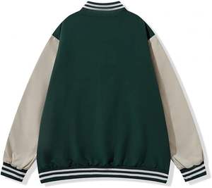 Venta al por mayor Varsity Jacket Men Casual Black Bomber Jacket Loose Baseball Letterman Coat - Product Image 6