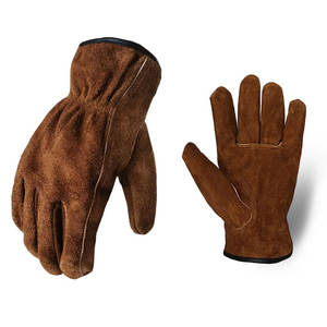 Gants de travail Gants de pilote en cuir confortables pour la sécurité des mains Gants de conducteur en cuir de vachette. - Product Image 1