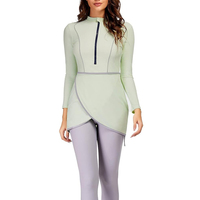 Maillot de bain islamique 2 pièces pour femmes musulmanes, couleur personnalisée, couvrant entièrement le corps, avec pantalon, séchage rapide et respirant
