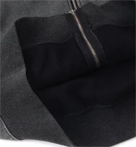 Última moda personalizada estilo de la calle 100% algodón lavado ácido cremallera completa Sudadera con capucha de los hombres Diseño personalizable con su propio logotipo - Product Image 5