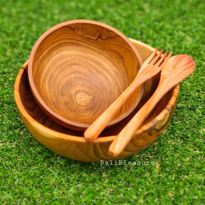 Tazón de Madera Ecológico con Borde Acanalado, Hecho a Mano, para Ensaladas, con Diseño de Borde Ranurado o Texturizado, Estilo Artesanal - Product Image 3