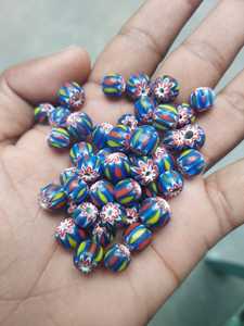 Best Quality Indian Chevron Design Lampwork <b>Crystal</b> & Glass <b>Beads</b> Colorful Natural Decorative Lighting for Jewelry Making - Product Image 4