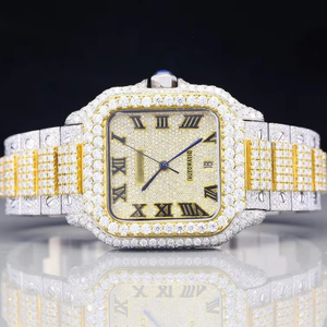 Montre de luxe à quartz et diamant de style Hip Hop Qualité standard 30 carats VVS Moissanite Affichage analogique Iced out - Product Image 1