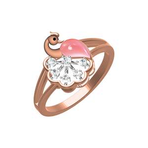 Bagues élégantes en nacre de paon 10K 14K 18K or avec diamant de laboratoire bibelots à la mode super scintillants - Product Image 1