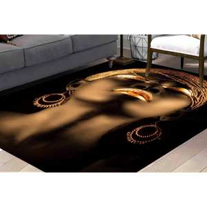 Alfombra Africana con Diseño de Mujer Dorada, Alfombra Impresa, Alfombra Antideslizante, Alfombra Delgada No Tejida - Product Image 2