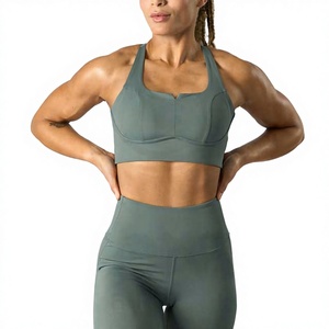 Hot Sale Women's Summer Workout Yoga Set <b>Bra</b> With Legging 2-Piece High Waist Sleeveless Belt Breathable Sports Fitness Yoga - Product Image 1