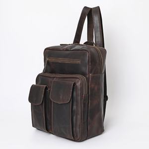 กระเป๋าเป้หนังแท้สไตล์วินเทจ ความจุขนาดใหญ่ สำหรับเดินทางและไปโรงเรียน - Product Image 3