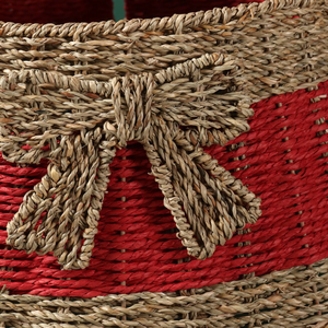 Collar Redondo de Pasto Marino para Árbol de Navidad con Lazo, Diseño Vietnamita, Accesorios Navideños Tejidos al por Mayor - Product Image 3