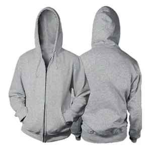 Sudadera con Capucha Corta de Algodón con Logotipo Personalizado, 320 360 Gsm, Sudadera con Capucha Gruesa de Estilo Urbano para Hombre, Sudadera con Capucha Holgada con Estampado Puff, Corte Cuadrado, con Cierre - Product Image 1