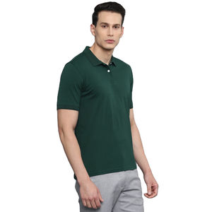 Polo informal de manga corta con logotipo personalizado para hombre, Polo de tela de punto transpirable de algodón de color sólido de talla grande antibolitas - Product Image 5