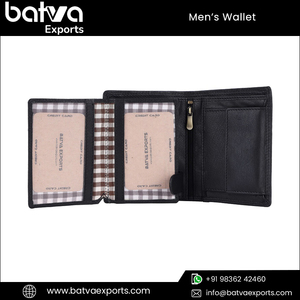 Portefeuille pour hommes au design moderne dans un style luxueux en cuir nappa de chèvre véritable de qualité supérieure avec RFID courte longueur exportation à bas prix - Product Image 4