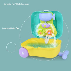 Trolley 2 en 1, mesa de agua para niños, juego de actividades sensoriales de agua y arena, juguetes de verano al aire libre con Kit de herramientas de playa - Product Image 3