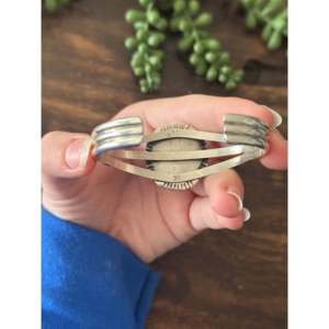 Navajo Handmade Sonoran Mountain Turquoise & Sterling <b>Silver</b> Fashion <b>Cuff</b> <b>Bracelet</b> - Product Image 5