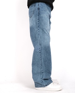 กางเกงยีนส์ทรงหลวมเอวสูงของผู้ชายดีไซน์ตามสั่งสไตล์สตรีทแวร์ผ้าฝ้ายฟอกสีพิมพ์ลายมีกระเป๋าผ้ายืดสไตล์ฮิปฮอป - Product Image 2