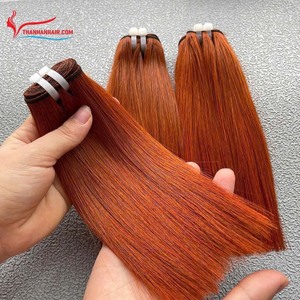 LISTO para ENVÍO 100% Extensiones de cabello humano vietnamita Super doble dibujado Venta al por mayor Color naranja La mejor calidad de un gran proveedor - Product Image 3