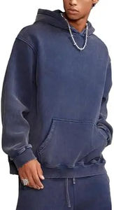 Sweat à capuche personnalisé de haute qualité 100% coton à double couche avec fermeture éclair vintage pour hommes - Product Image 2