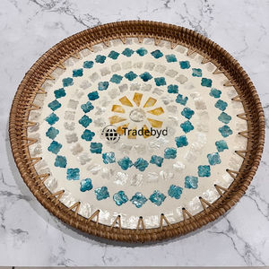 ถาดเสิร์ฟหวายทำด้วยมือแบบพรีเมียมเคลื่อนย้ายได้เป็นมิตรต่อสิ่งแวดล้อมของตกแต่งบ้าน - Product Image 4