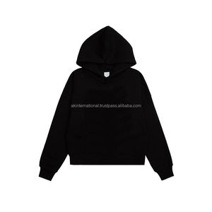 เสื้อฮู้ดคอตตอนสำหรับผู้หญิงเสื้อฮู้ดเสื้อสวมหัวผ้าฟลีซสีทึบใส่ได้ทั้งชายและหญิง - Product Image 5