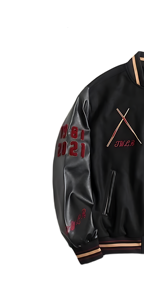 Blouson Bomber Personnalisé OEM en Polyester avec Manches Brodées, Corps en Toile de Coton et Col Montant – Léger pour l'Hiver, Style Universitaire - Product Image 3