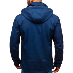 Veste Softshell pour homme avec doublure en polaire, bleu marine, manches ajustables, veste de randonnée personnalisée pour homme, veste d'extérieur - Product Image 4